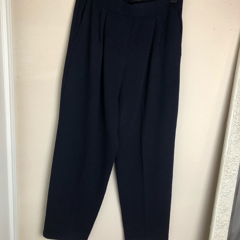 St. John Basic Navy Blue Knit Pants - image 2